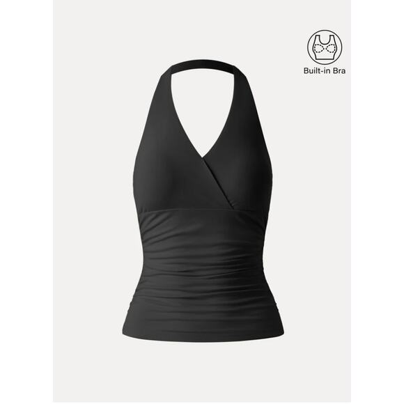 OGL Tops - OGL Eco-SkinKiss Halter Neck Side Gathered New Airy Brami Tank NWT SIZE S